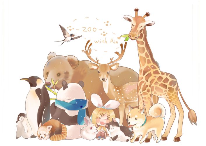 Rin with animals