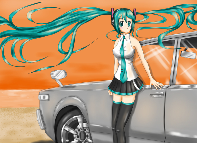 もう一度・自分のを。5 「Hatsune Miku×夕暮れ海岸」