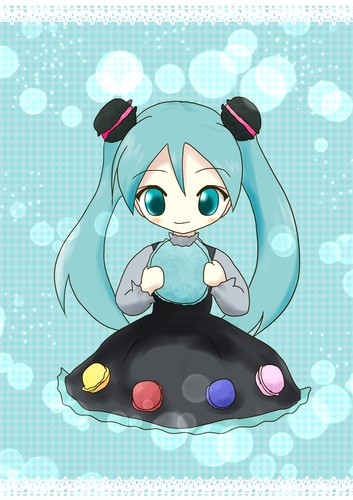 もぐもぐマカロンミク