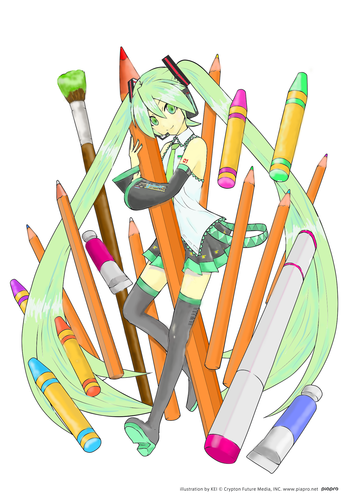 【パソコン】 ミクの塗り絵