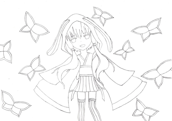 結月ゆかり 線画 塗り絵