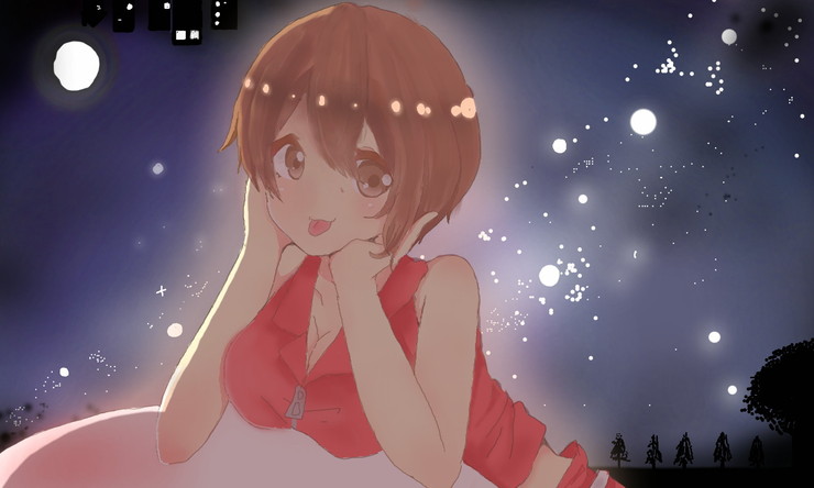 夜空とメイコさん(11月イメージ)