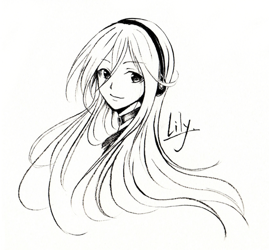 筆ペンでLilyさん。