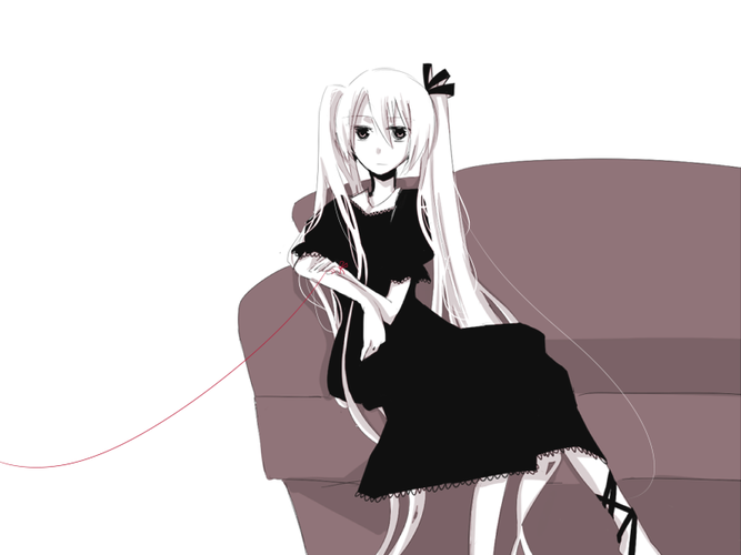 ソファにミク