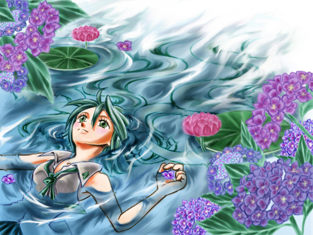 紫陽花流水紋