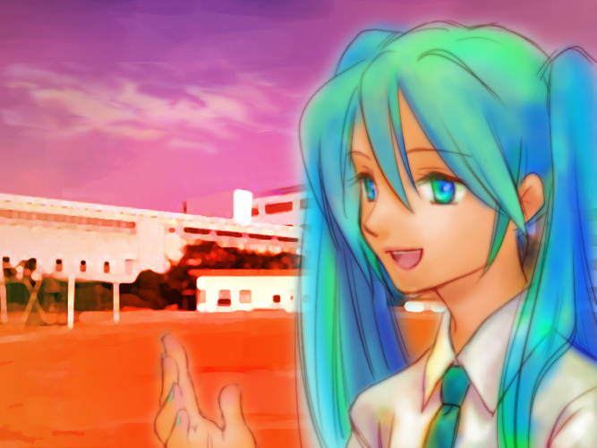 学校で