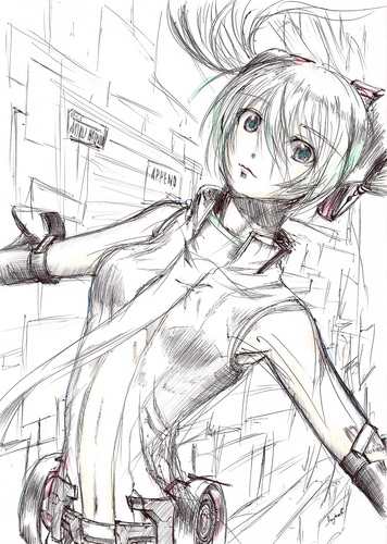 ミクAPPENDを落描いてみた(イメージスケッチ)