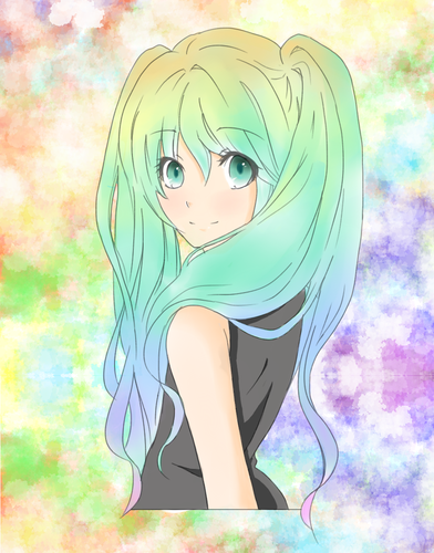 【塗らせていただきました】振り向きミクちゃん