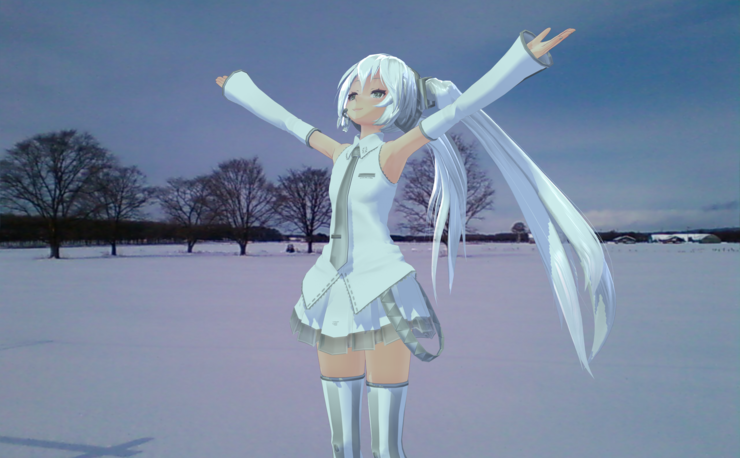 白い世界と白いミクさん