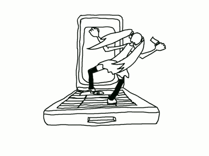 携帯電話に本当に踊らされているミクさん