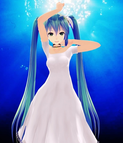 ミクさんで水中の輝き