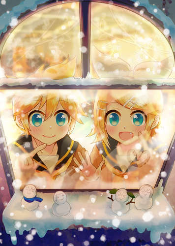雪の窓辺で