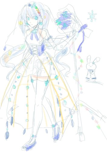 雪ミク2021デザイン案 ラフ
