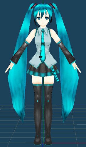 初音ミク MMD用ローポリモデル