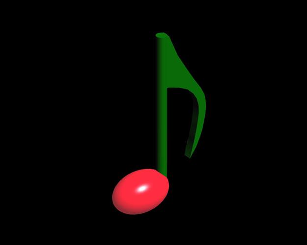 精密3Dモデル 8分音符 Eighth note MMD使用可