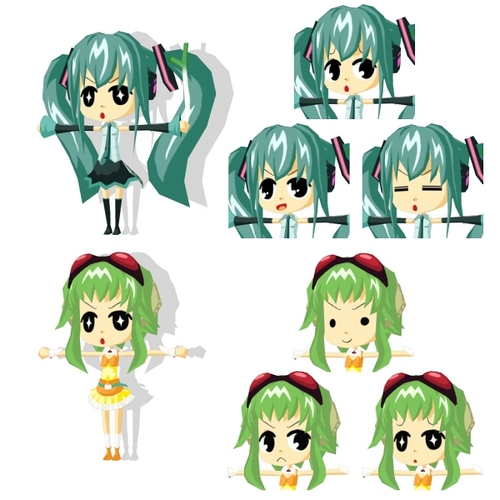 ローポリ初音さん&GUMIさん