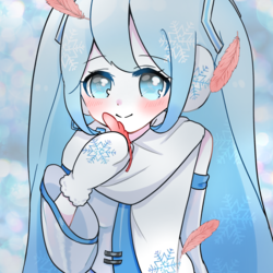 雪の中の赤い羽根