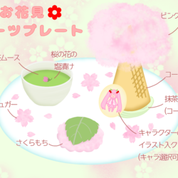 お花見スイーツプレート