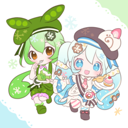 ずんだもんと雪ミク