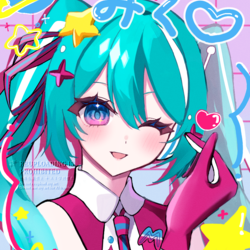 手描きデコ風ミク