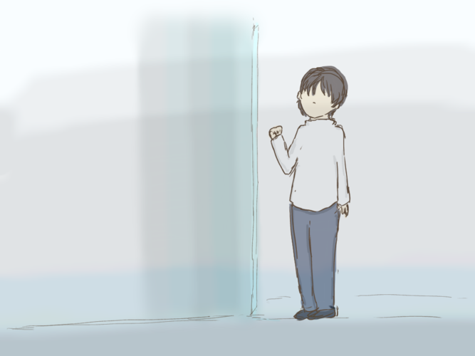 piapro(ピアプロ)イラスト「見えない壁」