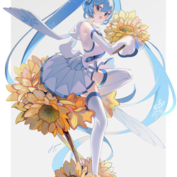 福寿草＋「雪ミク（公式衣装）」イラスト応募作品