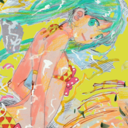 初音ミク　色塗り  荒塗り