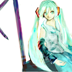 音符に座るミクさん