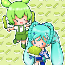 ミクちゃんとずんだもんのずんだパーティ