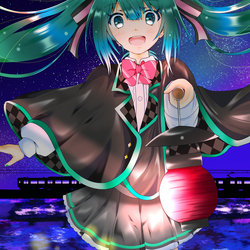 新潟の夜に灯るミク