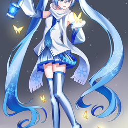 雪の妖精と雪ミクさん