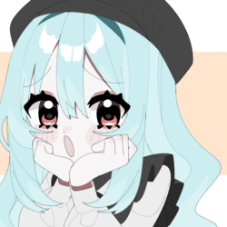 ベレー帽水色髪の女の子