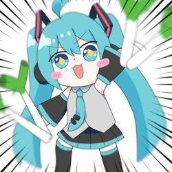 ネギを振り回すミクちゃん