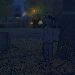 イチョウの枯葉を踏みしめて