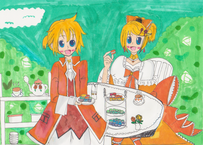 Piapro ピアプロ イラスト リリアンヌとアレンの楽しいティータイム