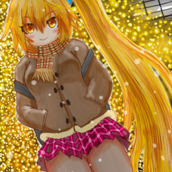 イルミネーションの広場を待ち合わせるネルさん