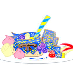 KAITOの青いチョコレートとクッキーのケーキ