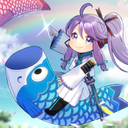 こいのぼりに乗って