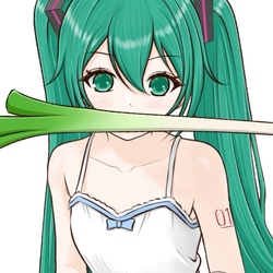 ネギを咥えたミクさんpart2