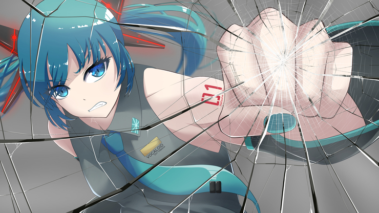 Piapro ピアプロ イラスト 目の前にいるけれど 殴ることも倒すこともできない悪への怒り 映り込み人物ナシバージョン
