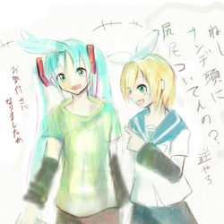 頭に尻尾があるミクさん