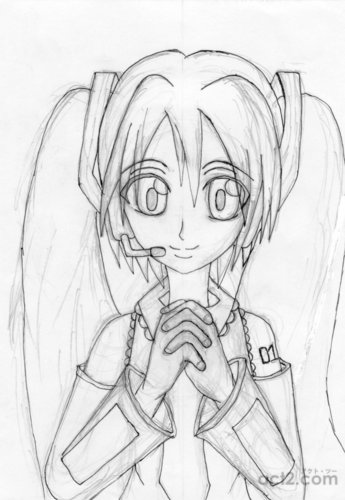 Piapro ピアプロ イラスト 素人がミクを描いてみた 下絵ver
