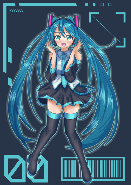 イラスト「カード風ミクちゃん」