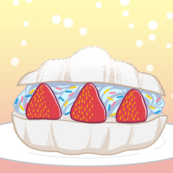 たっぷり苺とクリームの雪ミクロワッサン