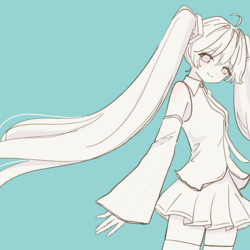 ミク（線画）