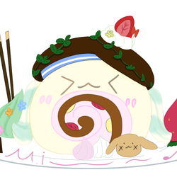 雪ミクのクリームロールケーキ