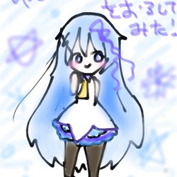 髪を下ろした雪ミクさん