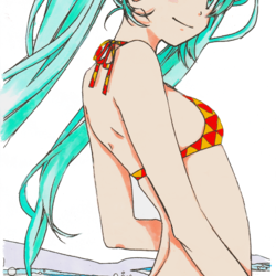 初音ミク　色塗り　ナチュラル風