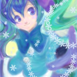 今年最後の雪の日に雪ミク