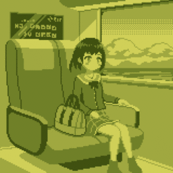 ドット絵・旅する女の子（ゲームボーイ風）